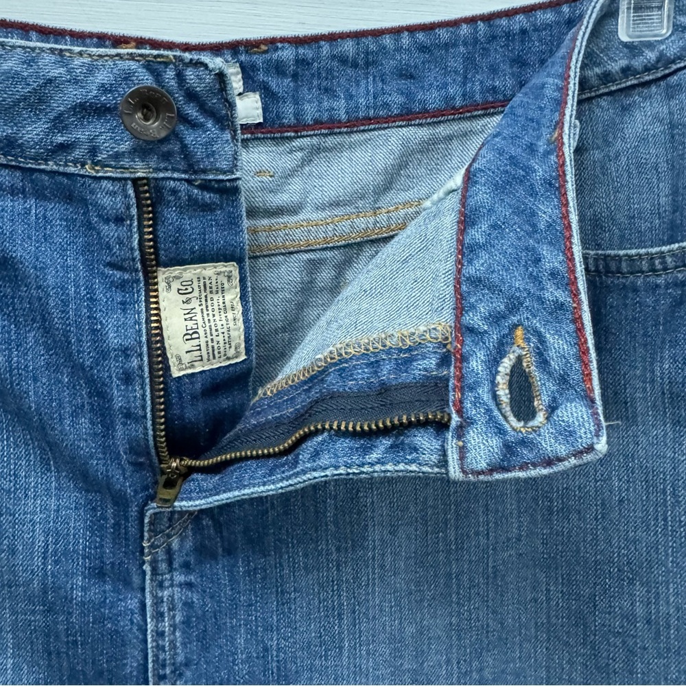 L.L.Bean Favorite Fit Denim Skirt Womens 16 Blue Jean Casual Classic - Picture 4 of 9